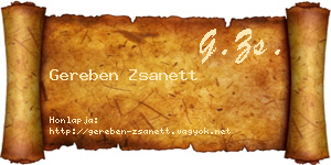 Gereben Zsanett névjegykártya